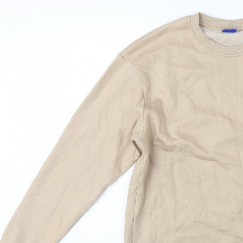 Jack & Jones Men’s Beige L Tiger Graphic Print Crew Neck Sweatshirt