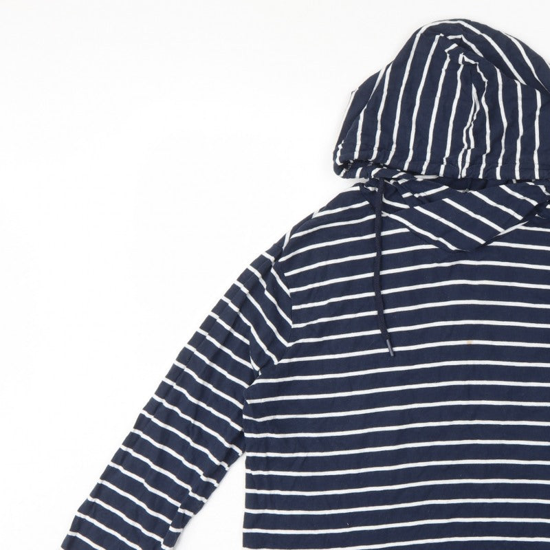 Regatta Women's Blue Striped UK 12 Hooded Cotton Pullover Hoodie