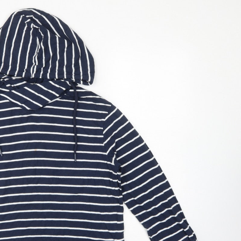 Regatta Women's Blue Striped UK 12 Hooded Cotton Pullover Hoodie