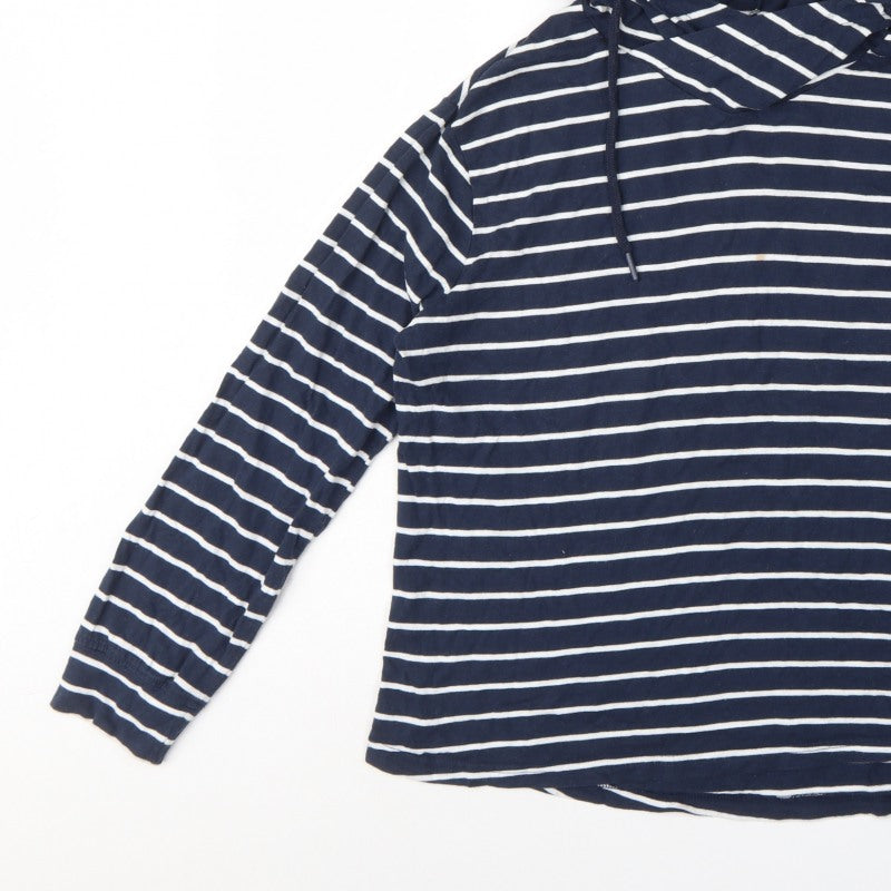 Regatta Women's Blue Striped UK 12 Hooded Cotton Pullover Hoodie