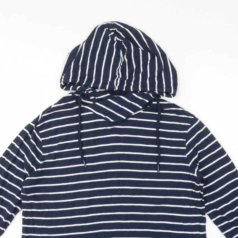 Regatta Women's Blue Striped UK 12 Hooded Cotton Pullover Hoodie