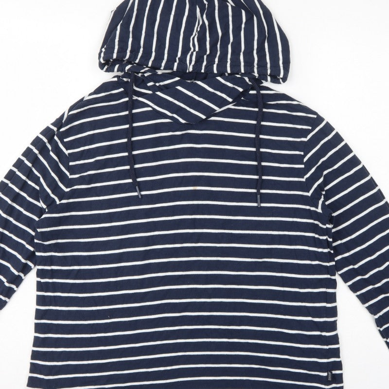 Regatta Women's Blue Striped UK 12 Hooded Cotton Pullover Hoodie