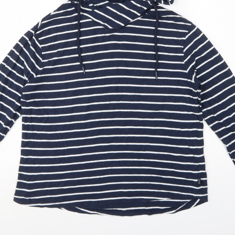 Regatta Women's Blue Striped UK 12 Hooded Cotton Pullover Hoodie