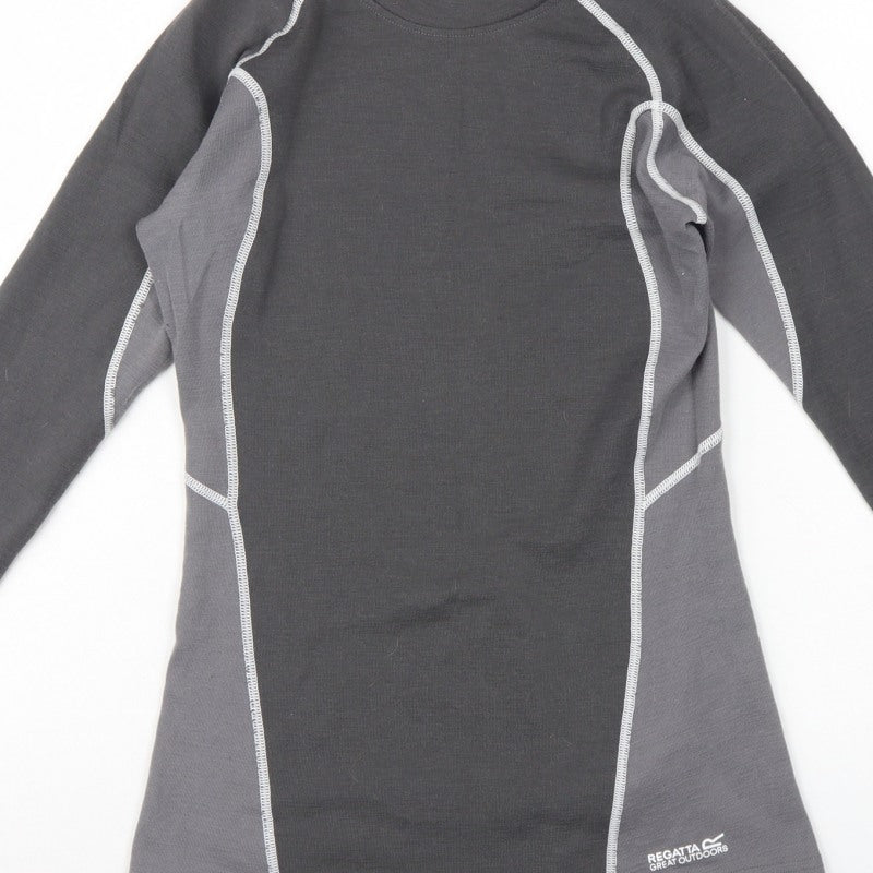 Regatta Women’s Grey UK 12 Basic Thermal Long Sleeve Raglan Activewear Top