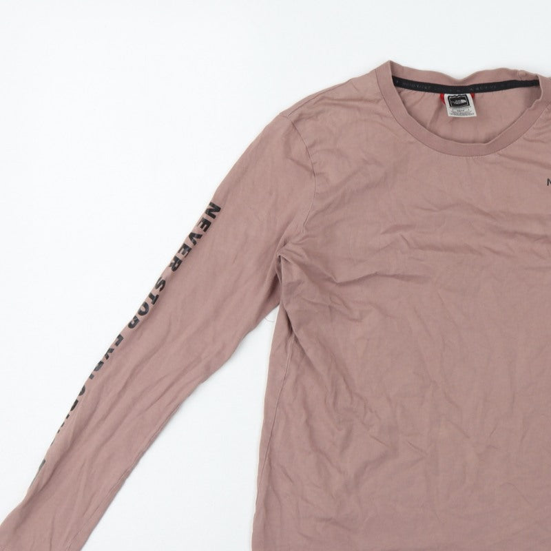 The North Face Women Pink XS Basic Long Sleeve Logo T-Shirt