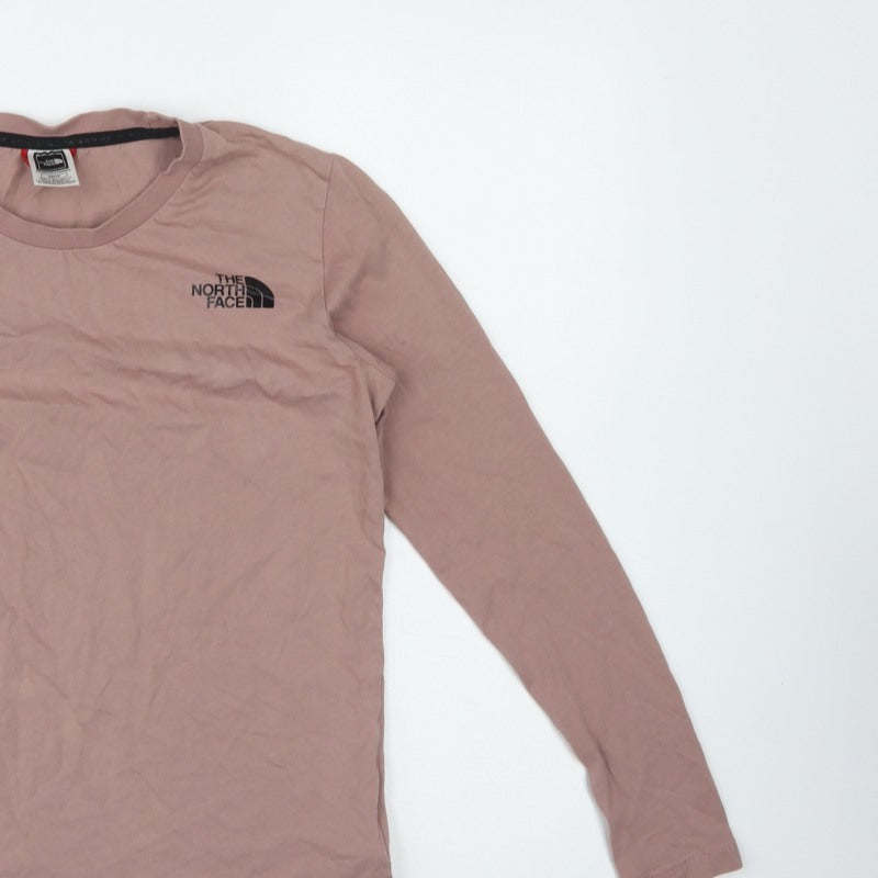 The North Face Women Pink XS Basic Long Sleeve Logo T-Shirt