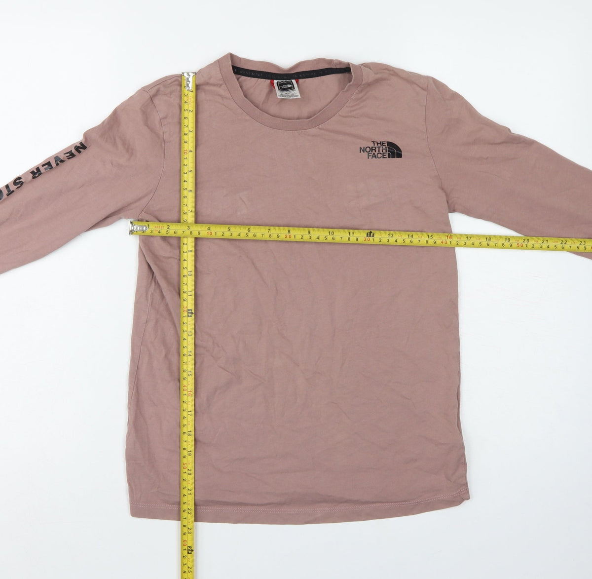 The North Face Women Pink XS Basic Long Sleeve Logo T-Shirt
