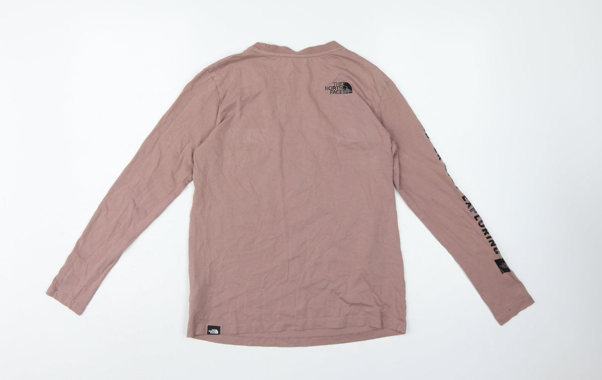 The North Face Women Pink XS Basic Long Sleeve Logo T-Shirt