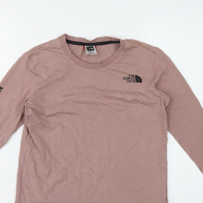 The North Face Women Pink XS Basic Long Sleeve Logo T-Shirt
