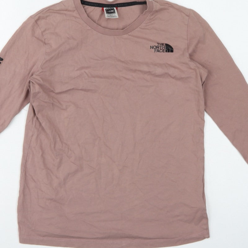 The North Face Women Pink XS Basic Long Sleeve Logo T-Shirt
