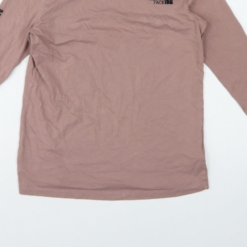 The North Face Women Pink XS Basic Long Sleeve Logo T-Shirt