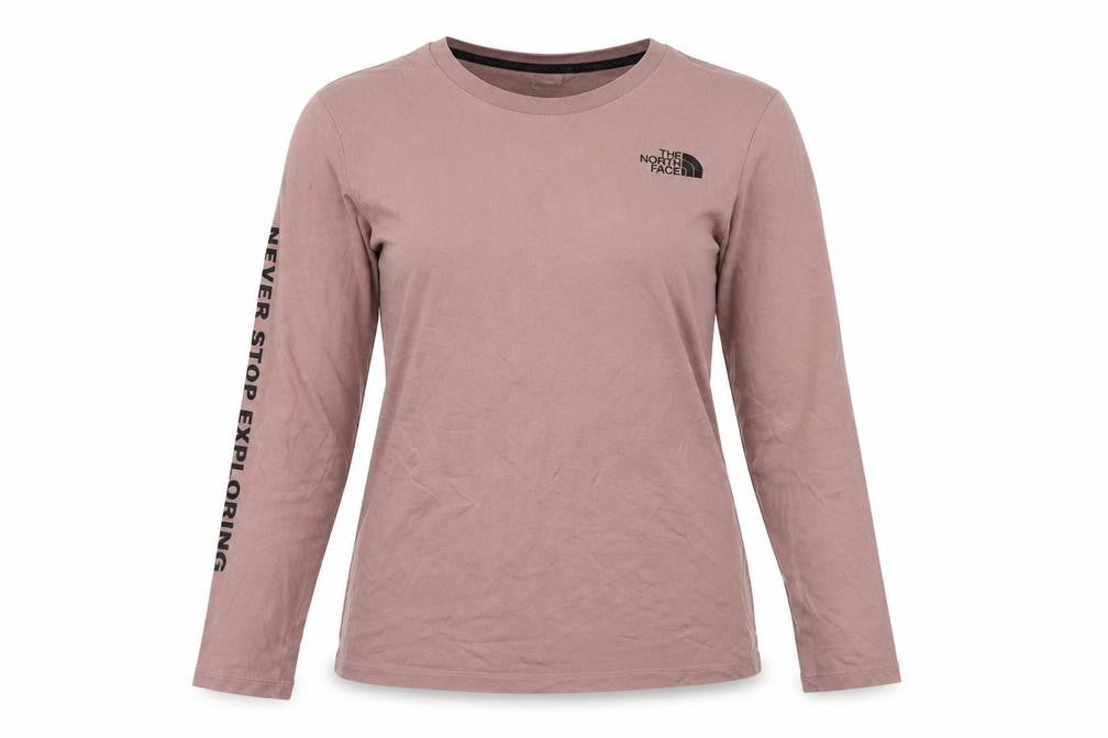 The North Face Women Pink XS Basic Long Sleeve Logo T-Shirt
