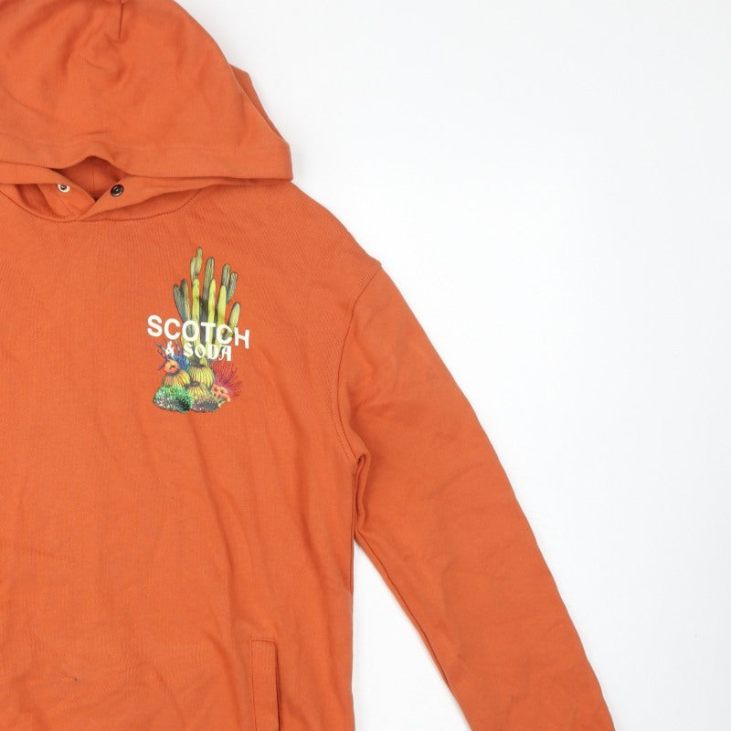Scotch & Soda Teens Orange Size 16 Pullover Cactus Graphic Hoodie