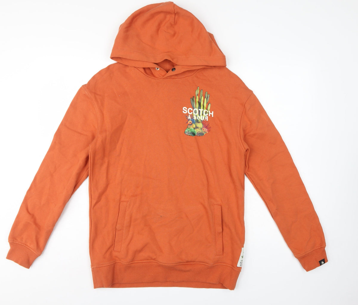 Scotch & Soda Teens Orange Size 16 Pullover Cactus Graphic Hoodie