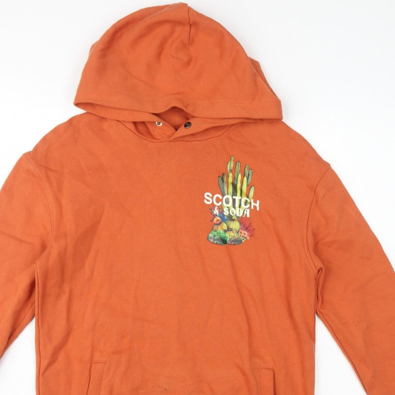 Scotch & Soda Teens Orange Size 16 Pullover Cactus Graphic Hoodie