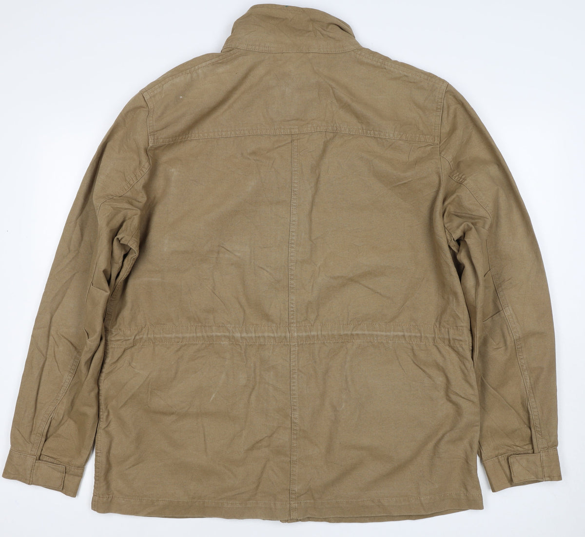 M&S Men’s Beige XL Military Field Jacket Cotton Multi Pocket