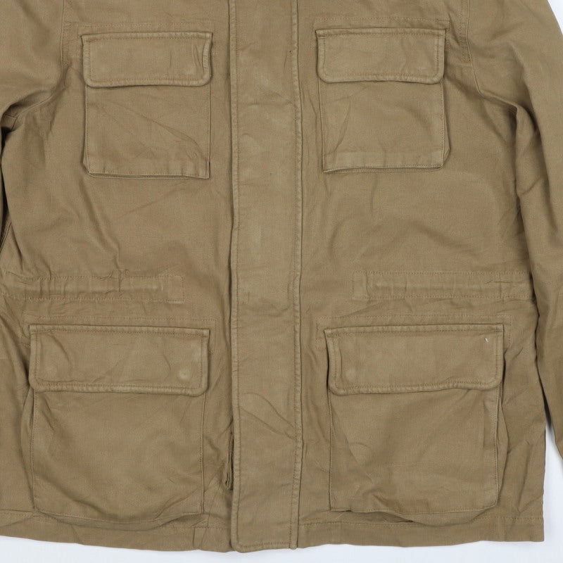 M&S Men’s Beige XL Military Field Jacket Cotton Multi Pocket
