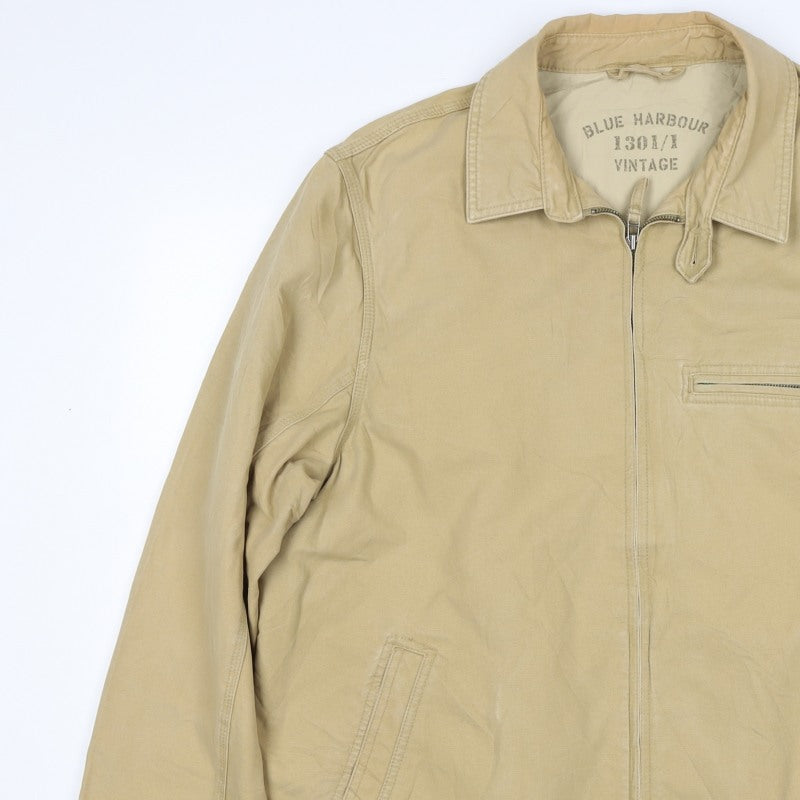M&S Blue Harbour Men’s Beige XL Cotton Zip Casual Jacket