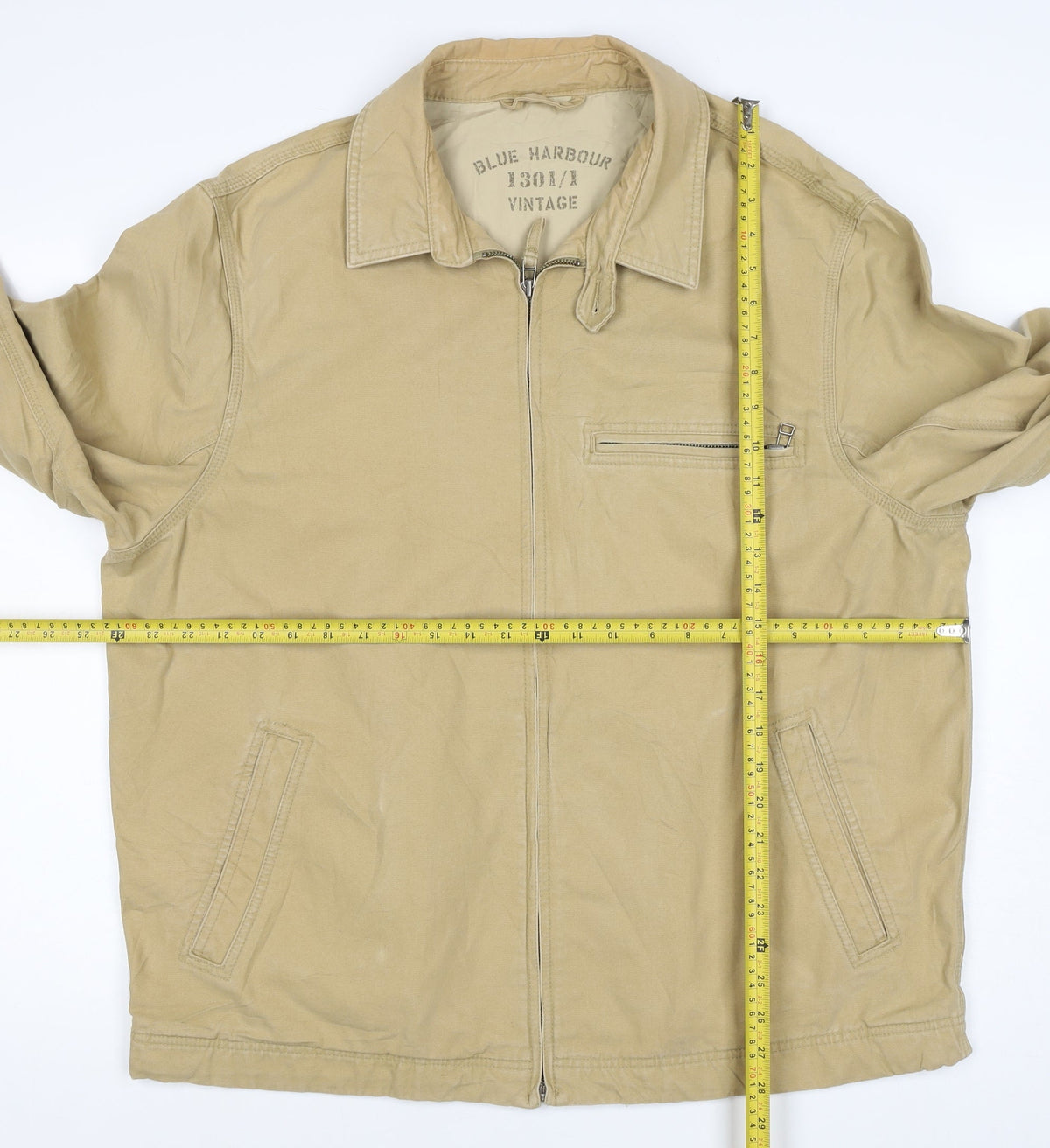 M&S Blue Harbour Men’s Beige XL Cotton Zip Casual Jacket