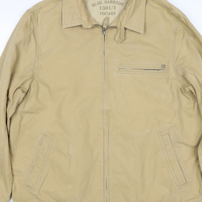 M&S Blue Harbour Men’s Beige XL Cotton Zip Casual Jacket
