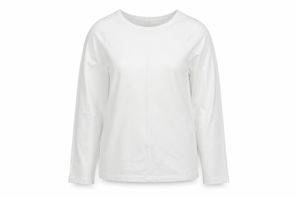 Jaeger Women’s White Size 10 Basic Cotton Raglan Long Sleeve T-Shirt