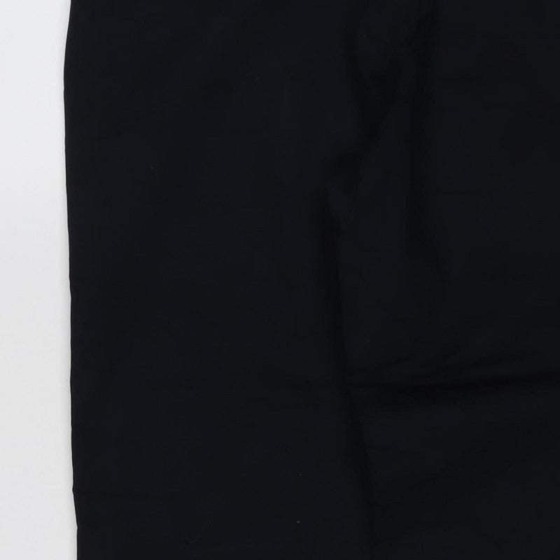 Zara Men Black XL Slim Fit Stretch Trousers Elastic Waist