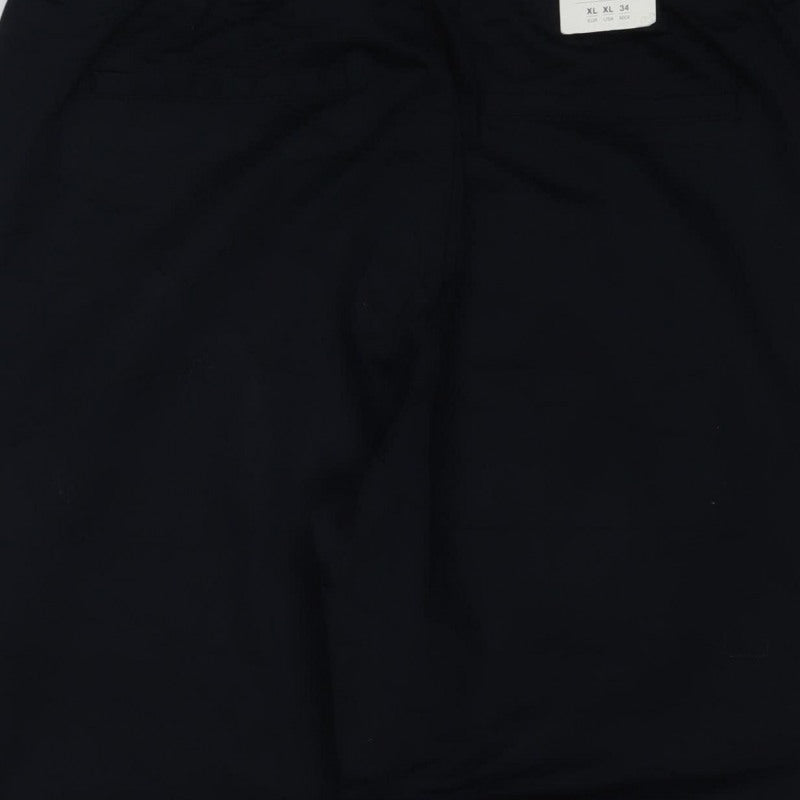 Zara Men Black XL Slim Fit Stretch Trousers Elastic Waist