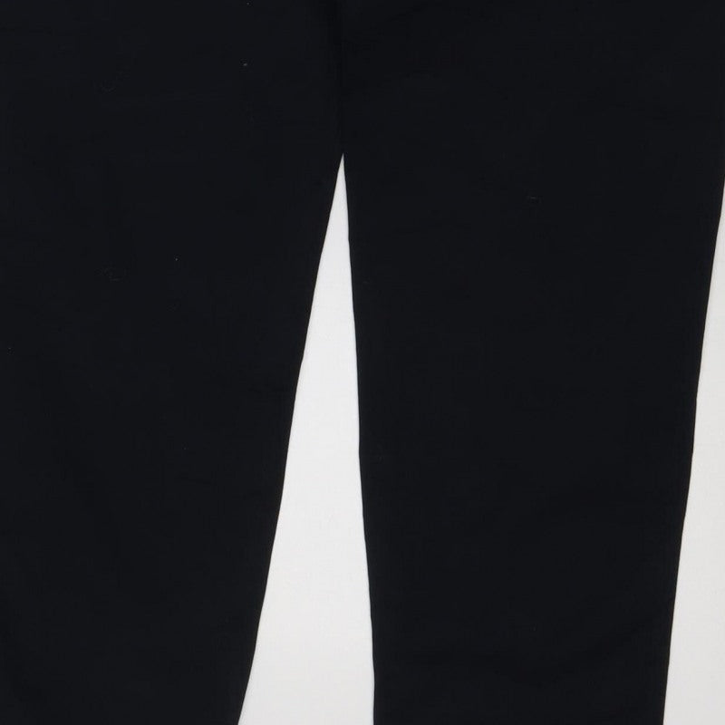 Zara Men Black XL Slim Fit Stretch Trousers Elastic Waist