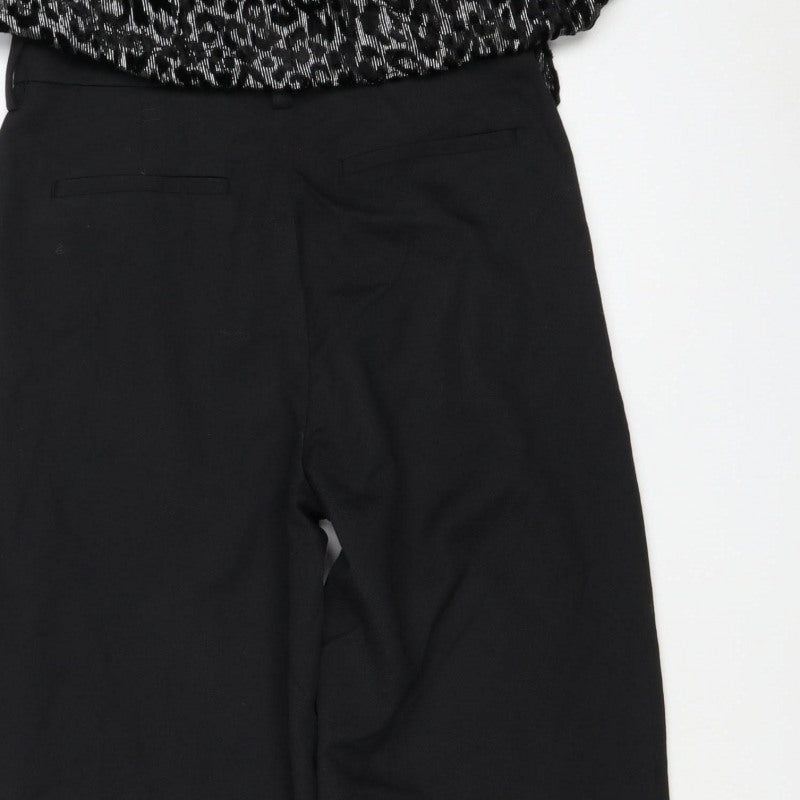 Zara Women Black Silver Leopard Wide Leg Jumpsuit Size S UK 8 NWT