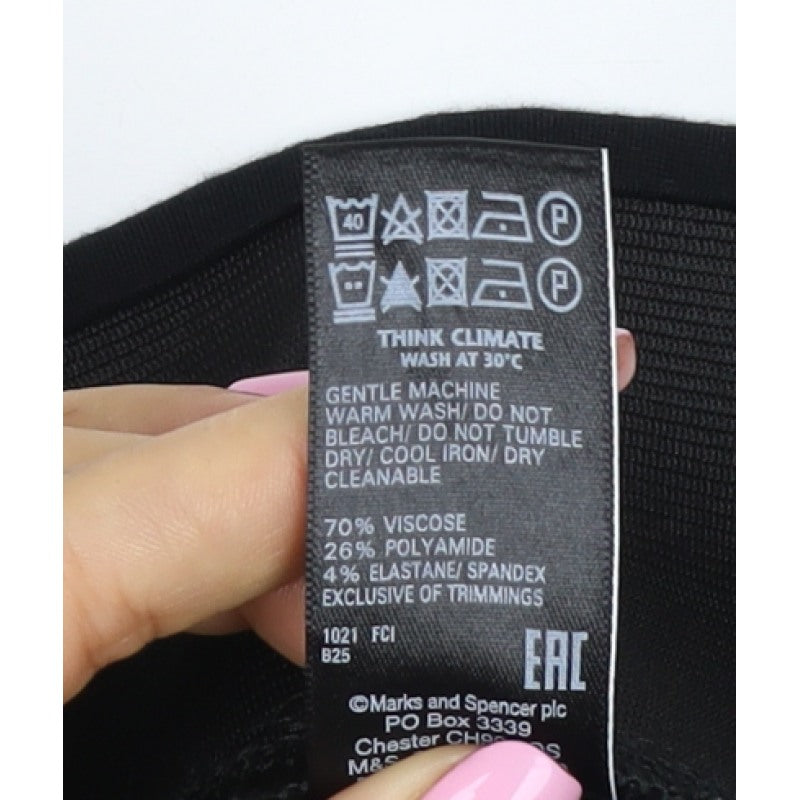 M&S Women's Black Size 16 Short Stretch Skinny Leggings Trousers