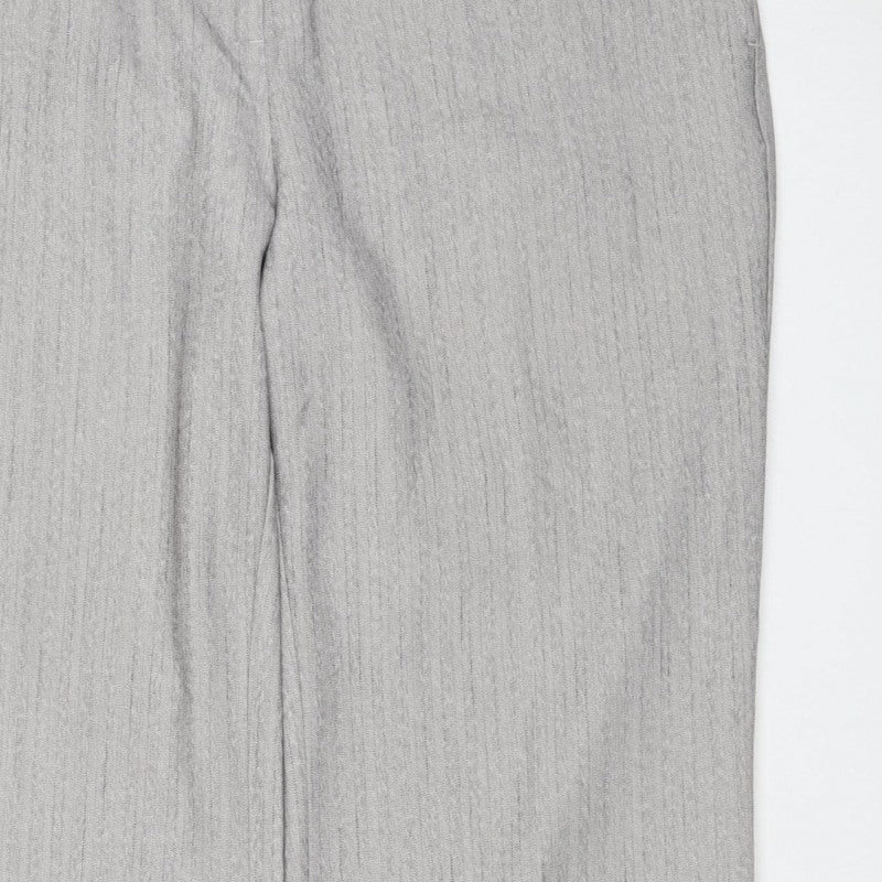 Next Women’s Grey UK 16 Herringbone Wide-Leg Tailored Trousers