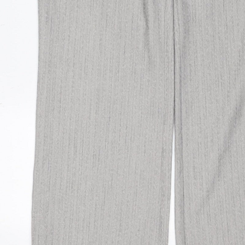 Next Women’s Grey UK 16 Herringbone Wide-Leg Tailored Trousers