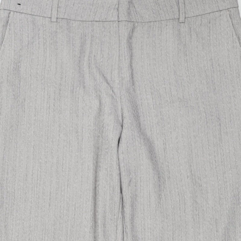 Next Women’s Grey UK 16 Herringbone Wide-Leg Tailored Trousers