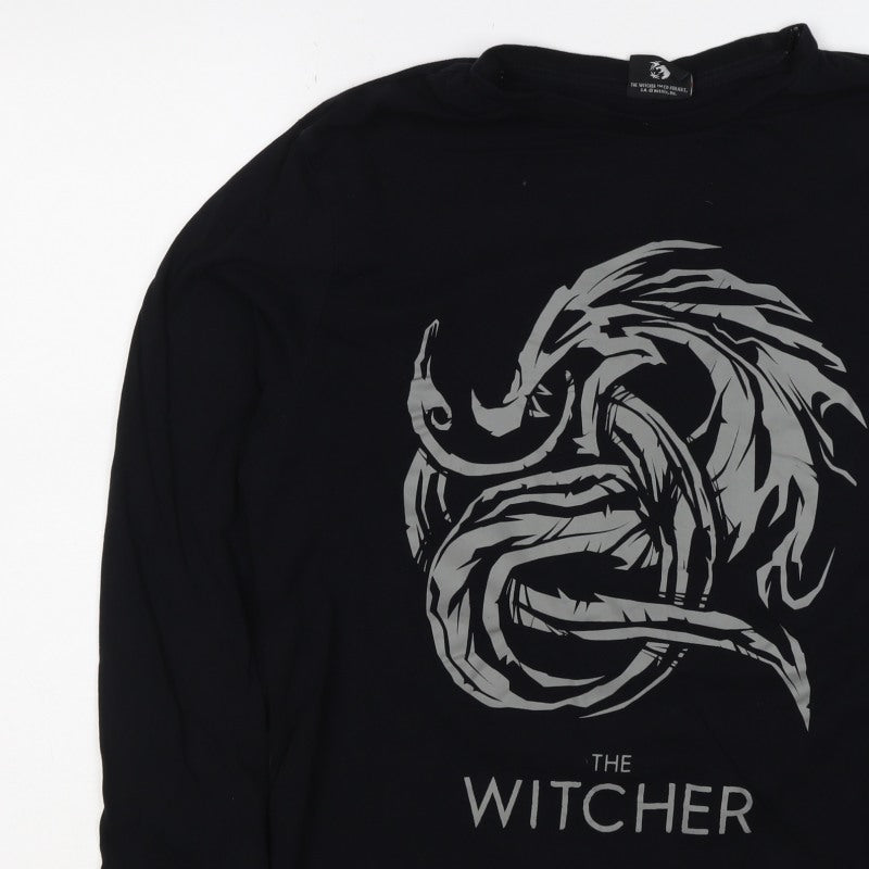 Netflix Mens Black M The Witcher Graphic Long Sleeve T-Shirt