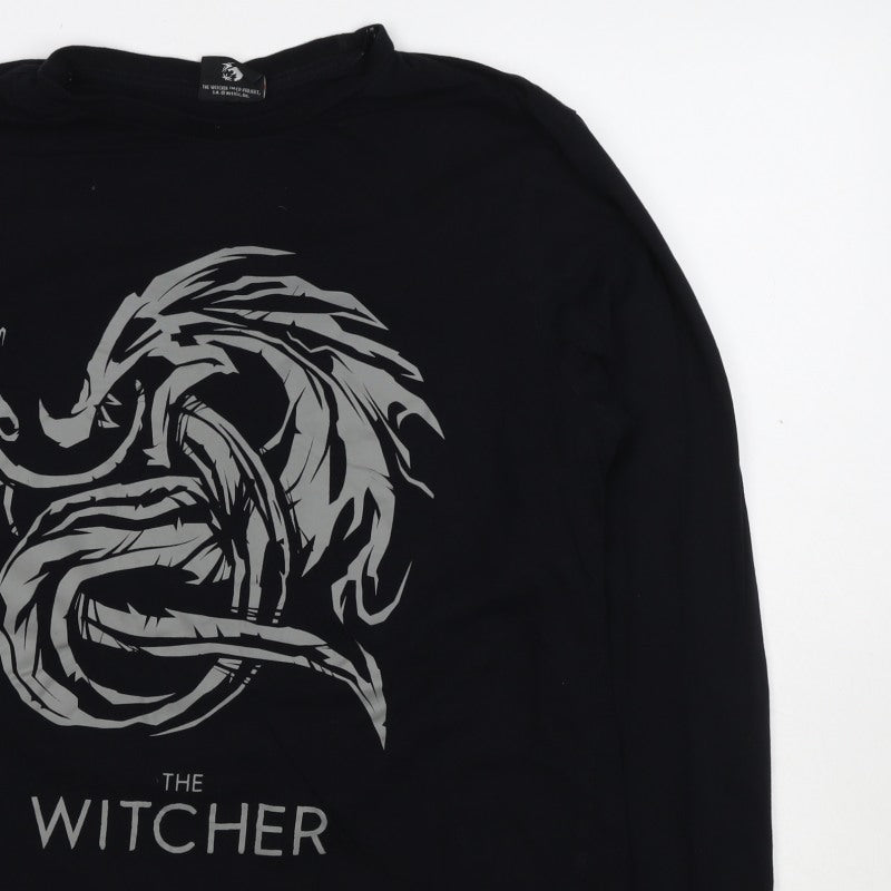 Netflix Mens Black M The Witcher Graphic Long Sleeve T-Shirt