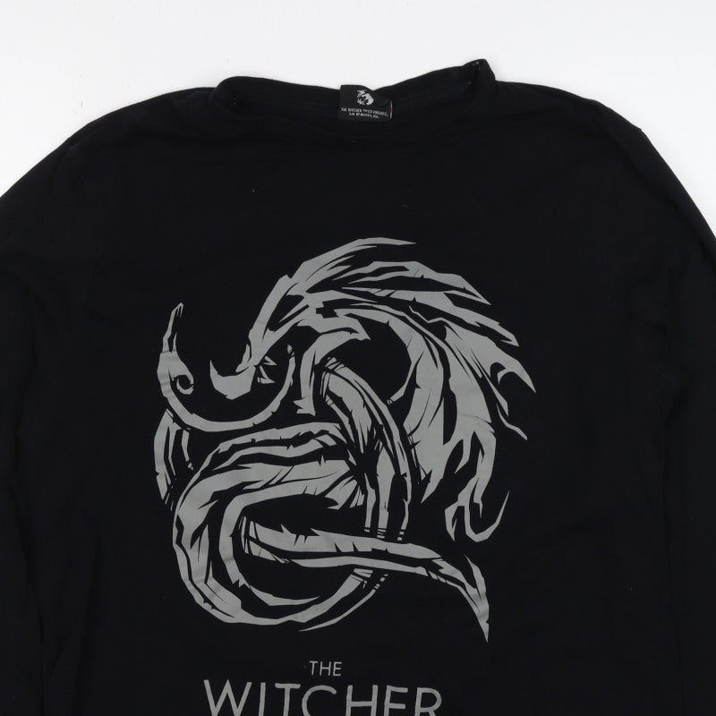Netflix Mens Black M The Witcher Graphic Long Sleeve T-Shirt