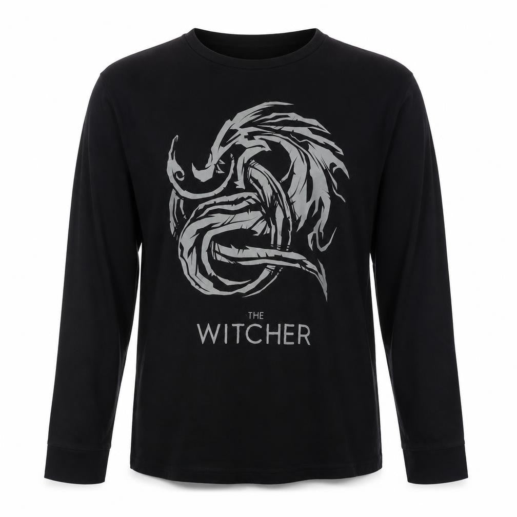 Netflix Mens Black M The Witcher Graphic Long Sleeve T-Shirt