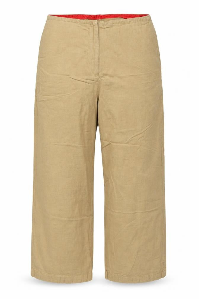 Marks and Spencer Women’s Beige Linen Blend Trousers UK 18 Regular