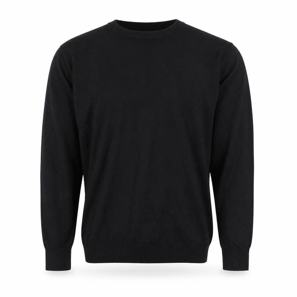 Diesel Men’s Black XL V-Neck Cotton Stretch Logo Jumper