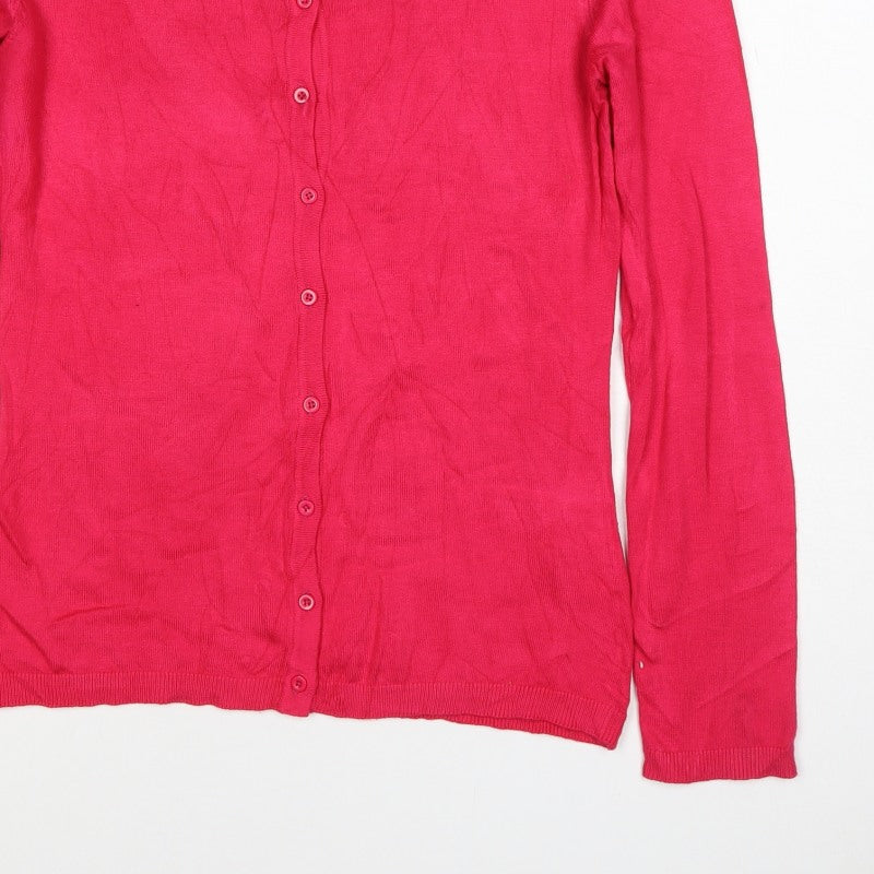 ICHI Women’s Pink Size S Button Front Fine Knit Cardigan