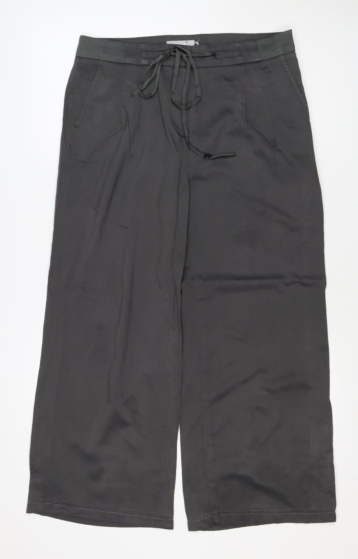 Per Una Women’s Black Size 12 Wide-Leg Drawstring Trousers