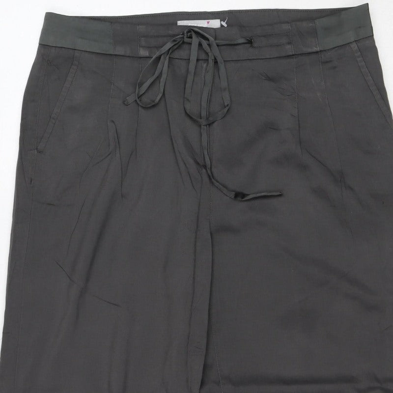 Per Una Women’s Black Size 12 Wide-Leg Drawstring Trousers