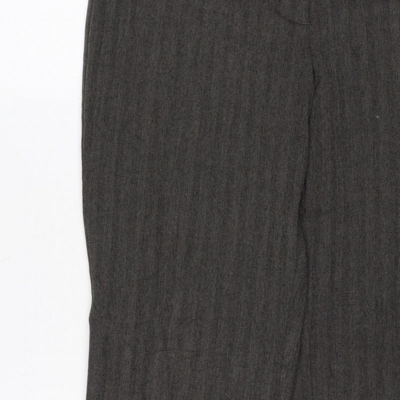Principles Women Grey Herringbone Dress Trousers UK 12 Straight Leg