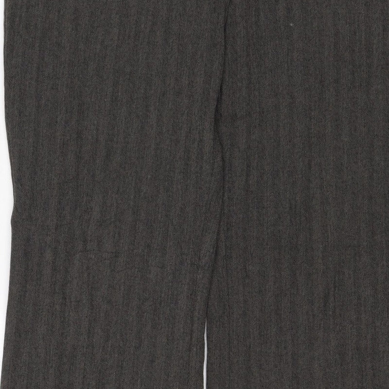 Principles Women Grey Herringbone Dress Trousers UK 12 Straight Leg