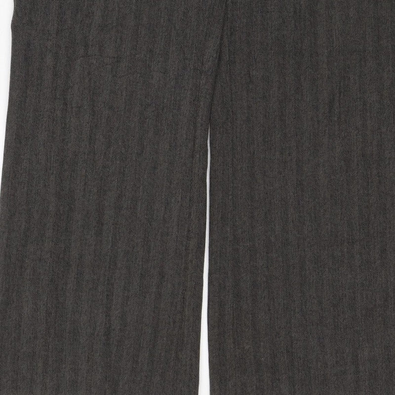 Principles Women Grey Herringbone Dress Trousers UK 12 Straight Leg