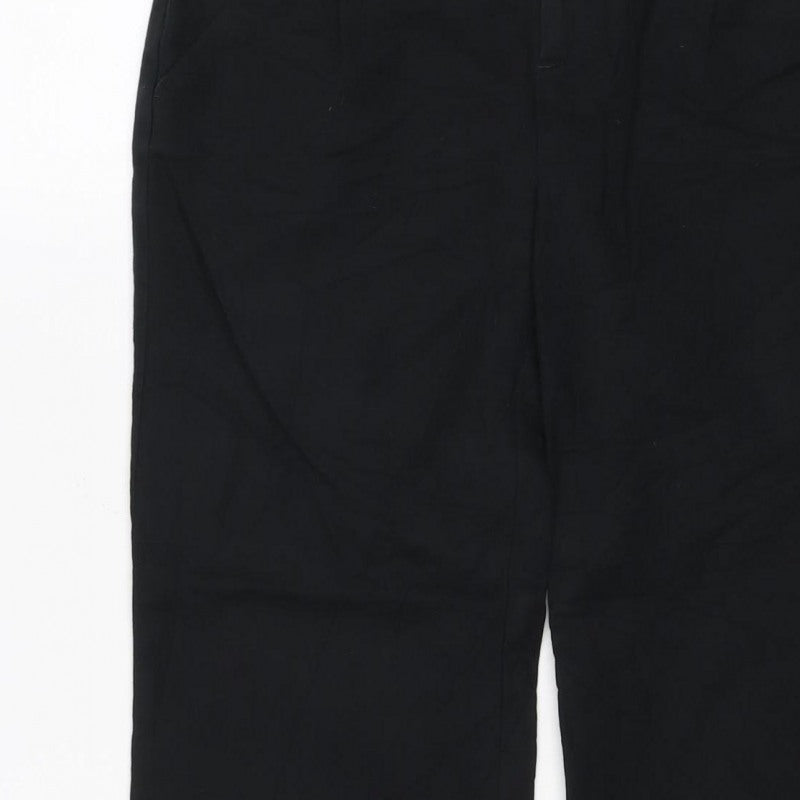 Gap Women Black UK 6 Regular Wide-Leg Stretch Trousers