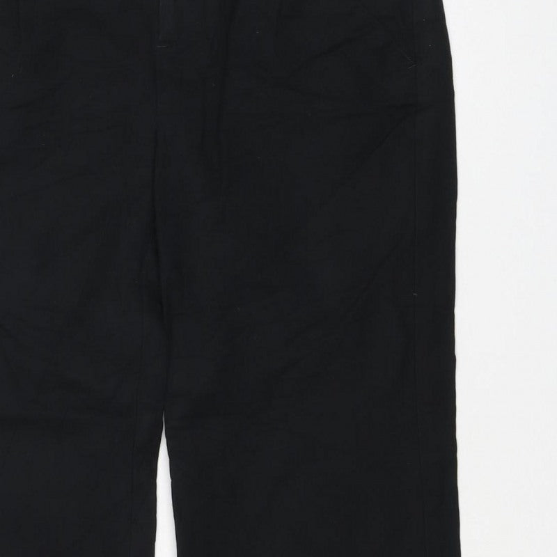 Gap Women Black UK 6 Regular Wide-Leg Stretch Trousers