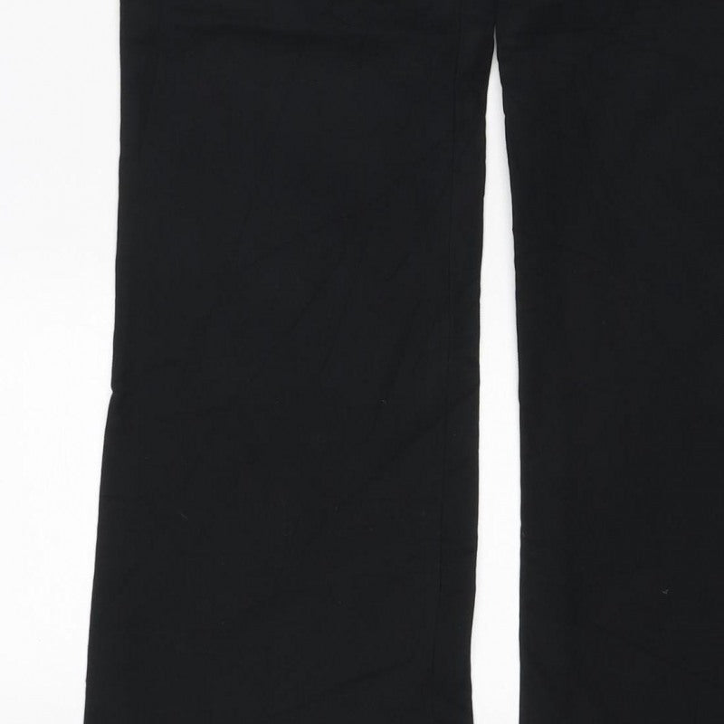 Gap Women Black UK 6 Regular Wide-Leg Stretch Trousers
