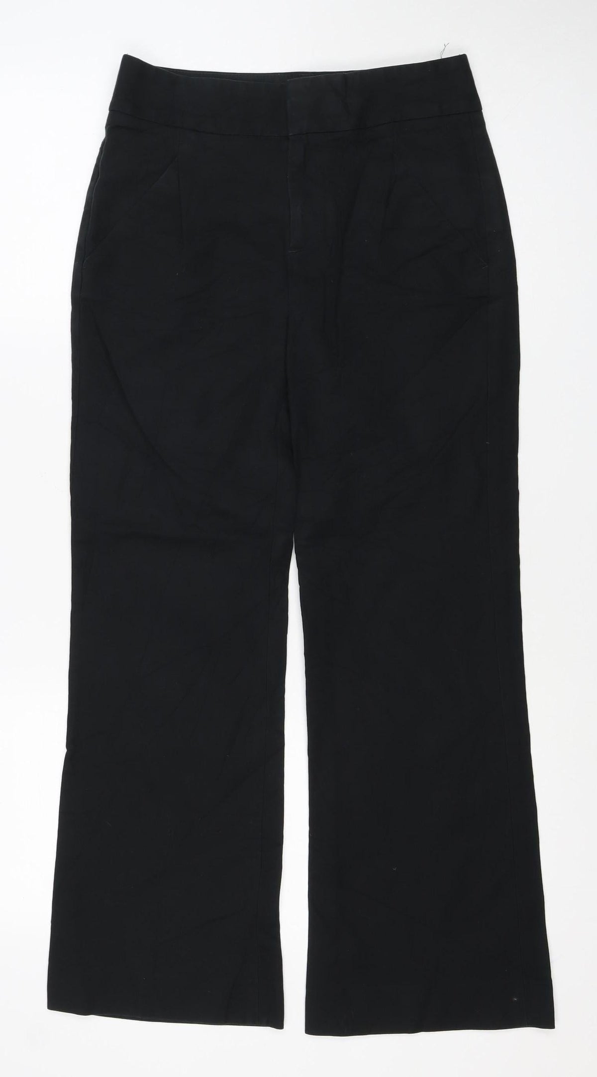 Gap Women Black UK 6 Regular Wide-Leg Stretch Trousers
