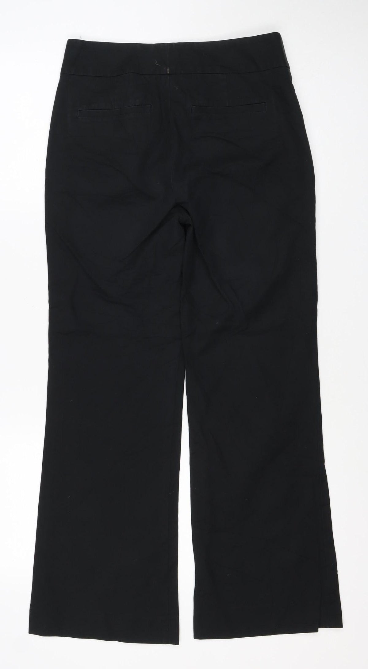 Gap Women Black UK 6 Regular Wide-Leg Stretch Trousers